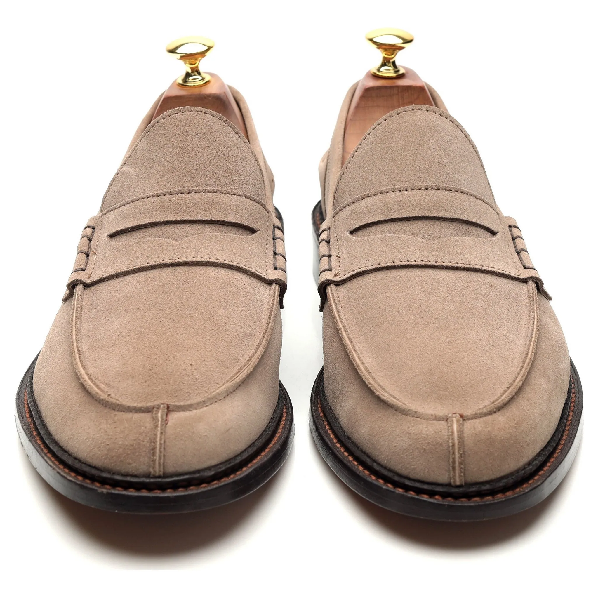 'Adam' Stone Grey Suede Split Toe Loafers UK 9