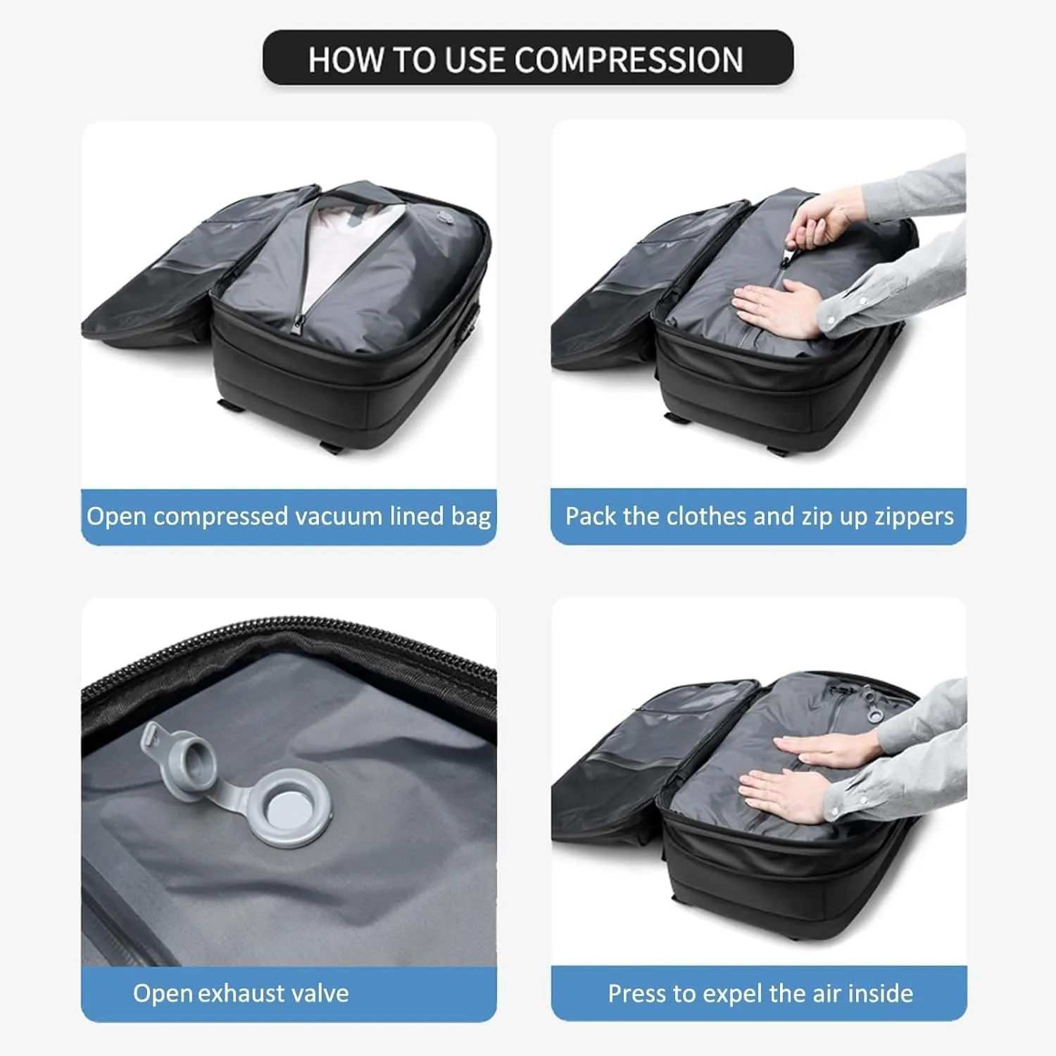 Aeropack Backpack, Aeropack Vacuum Compression Backpack, 2025 60l Expandable Backpack with Vacuum Compression (Blue 1.0, Bag)