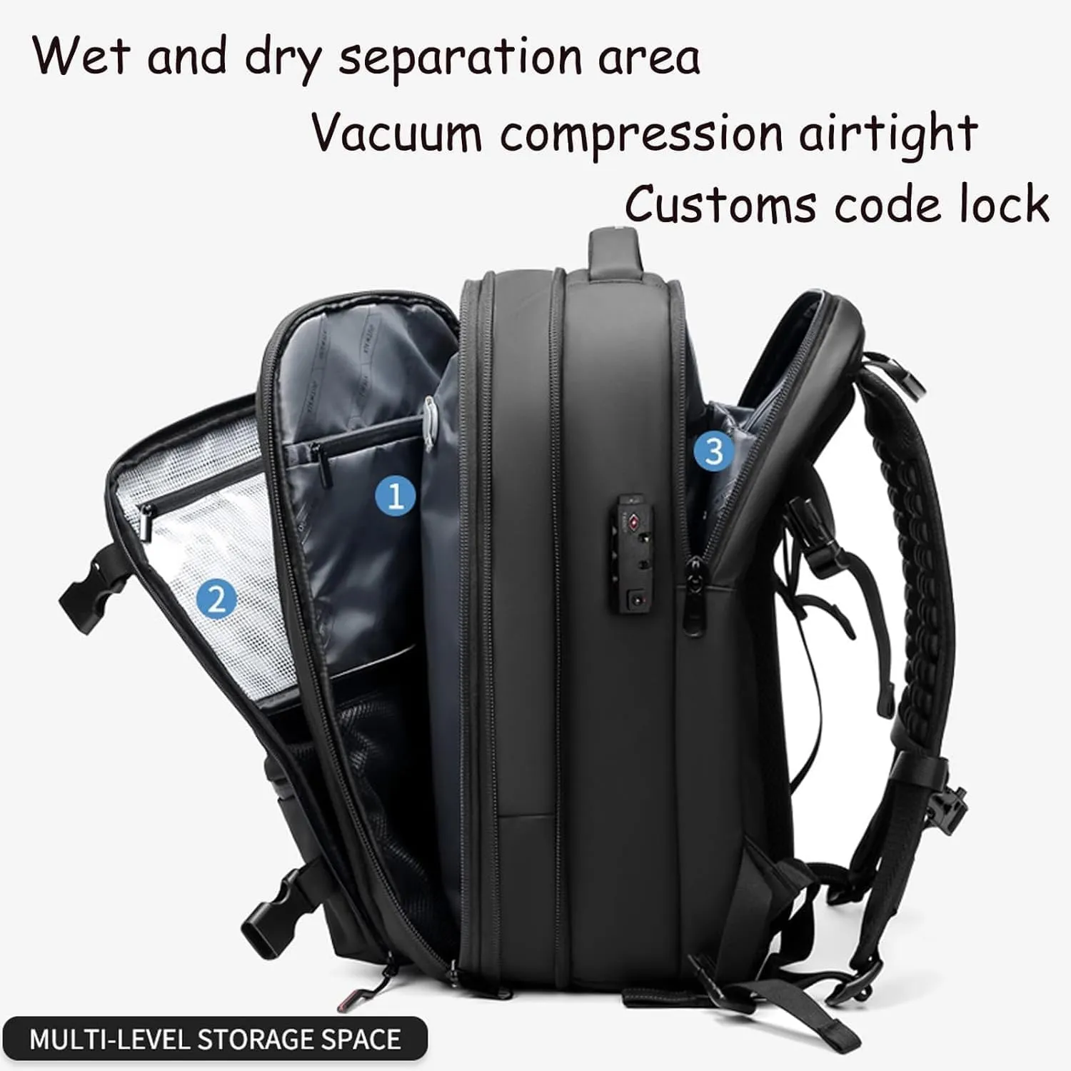 Aeropack Backpack, Aeropack Vacuum Compression Backpack, 2025 60l Expandable Backpack with Vacuum Compression (Blue 1.0, Bag)