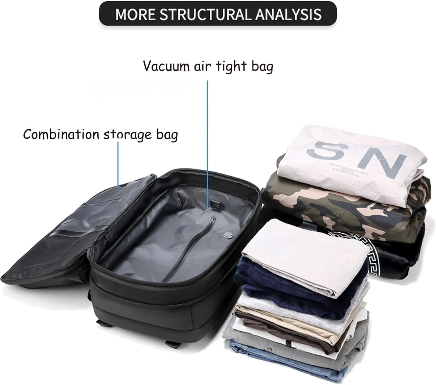 Aeropack Backpack, Aeropack Vacuum Compression Backpack, 2025 60l Expandable Backpack with Vacuum Compression (Blue 1.0, Bag)