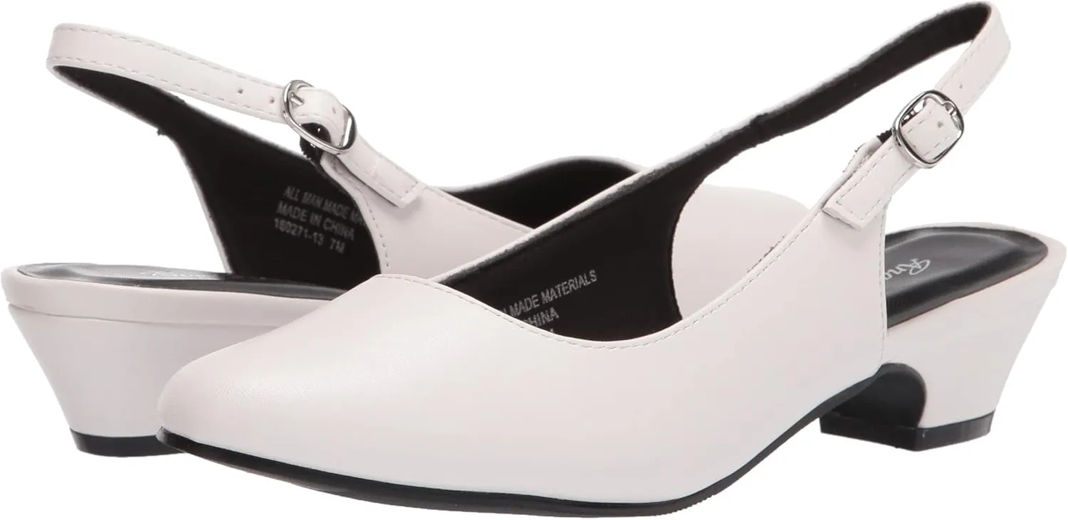 AngelSteps Women's Adult Delia Pumps Dress Shoes Low Heel Slingback