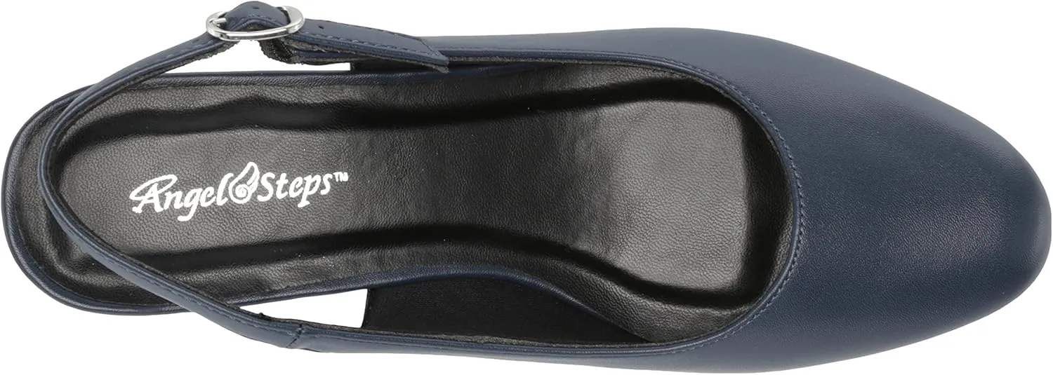 AngelSteps Women's Adult Delia Pumps Dress Shoes Low Heel Slingback