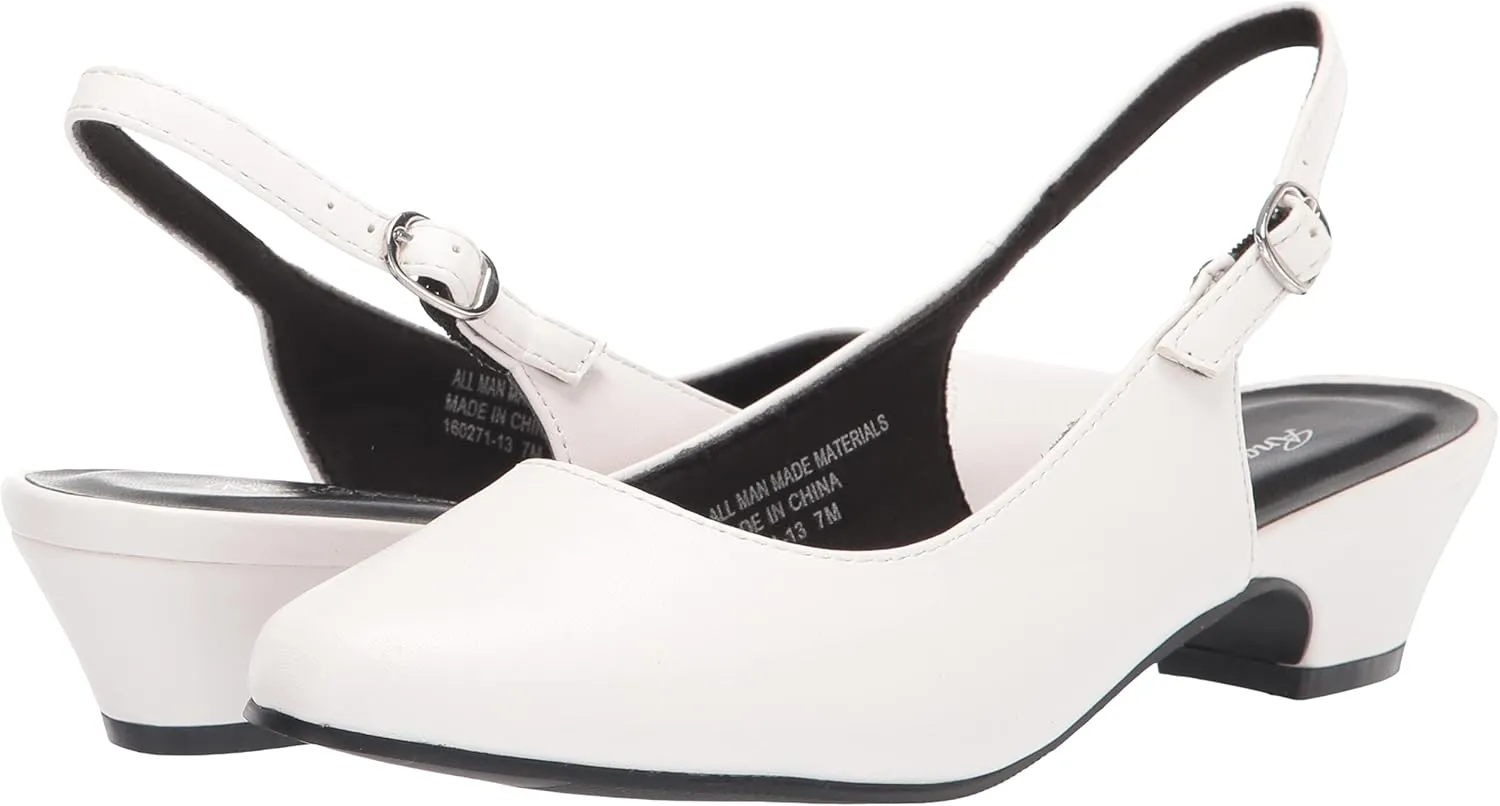 AngelSteps Women's Adult Delia Pumps Dress Shoes Low Heel Slingback