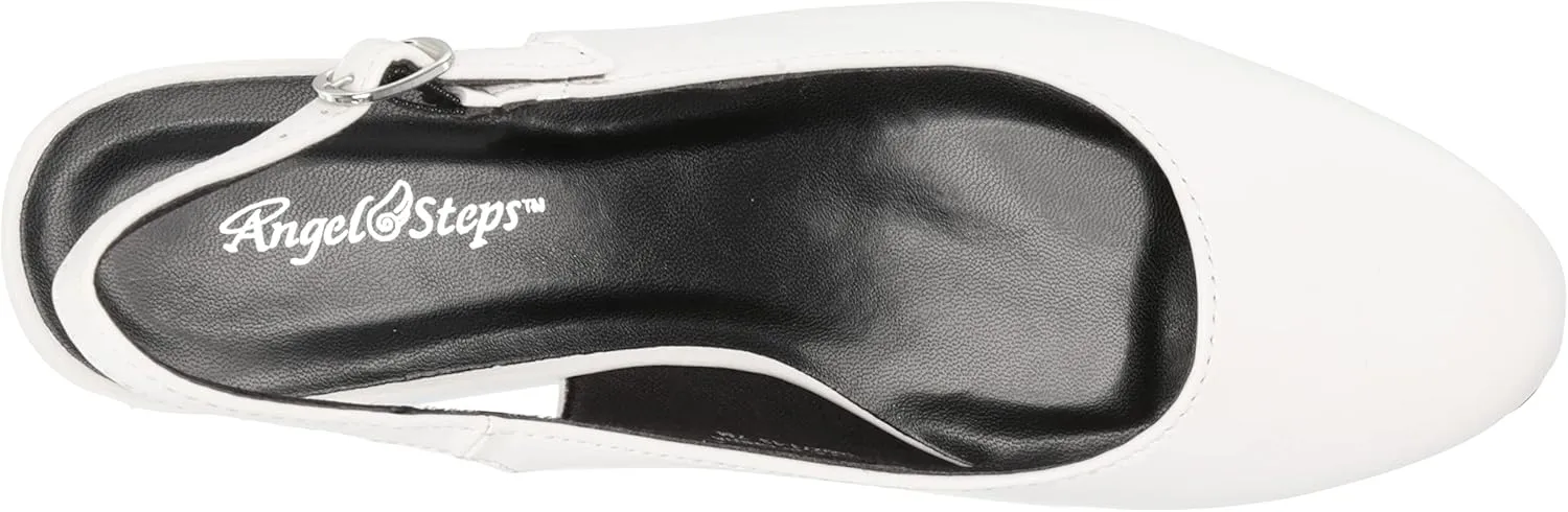 AngelSteps Women's Adult Delia Pumps Dress Shoes Low Heel Slingback