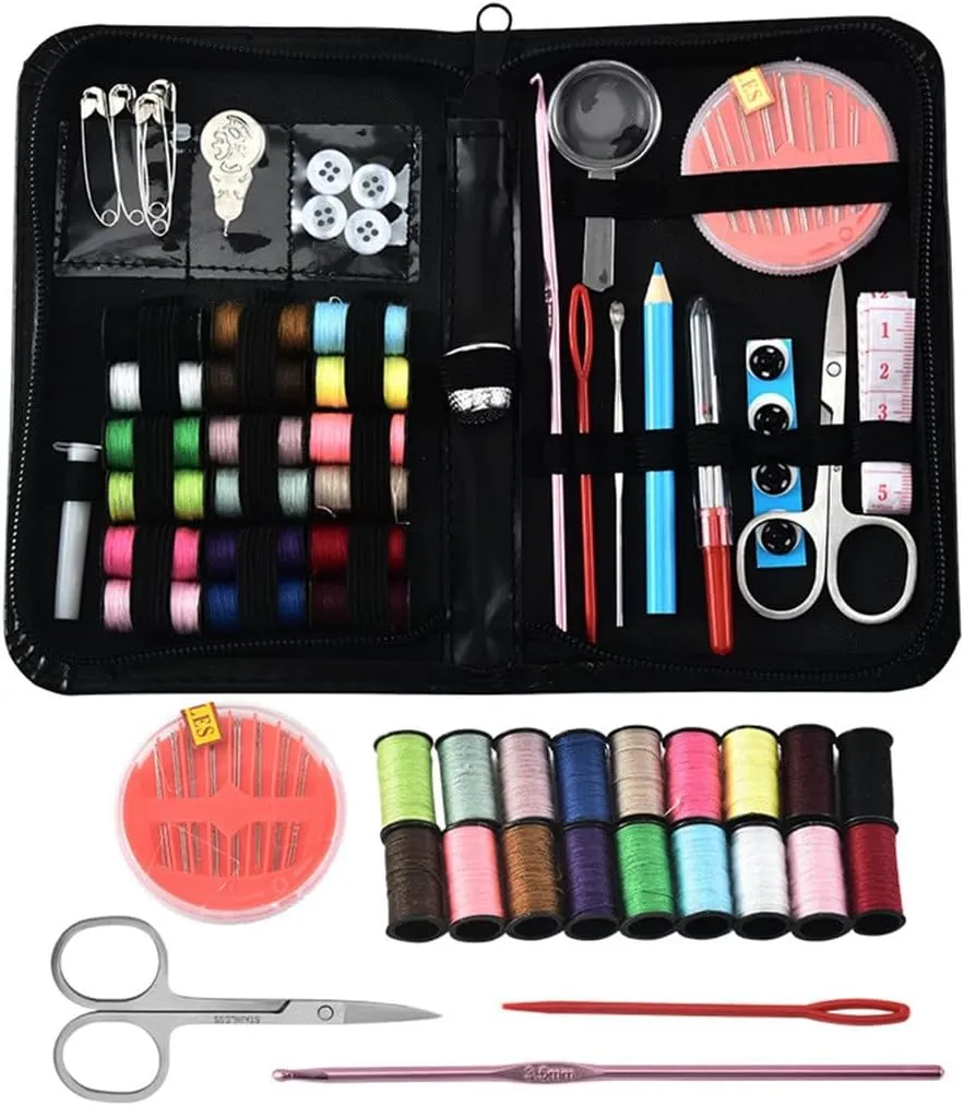 ASWRTYJO Sewing Bag PU Leather Sewing Bag Travel Set 18 Colors Home Sewing Combination