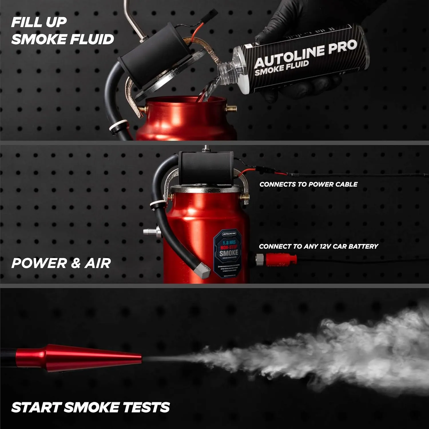 AutoLine Pro EVAP High Volume Smoke Machine Leak Tester with Built-in Air Pump - Shop Series Plus - Automotive Smoke Tester for Vacuum Leak Detection - Ceramic Smoke Coil and Best Ranked Smoke Fluid