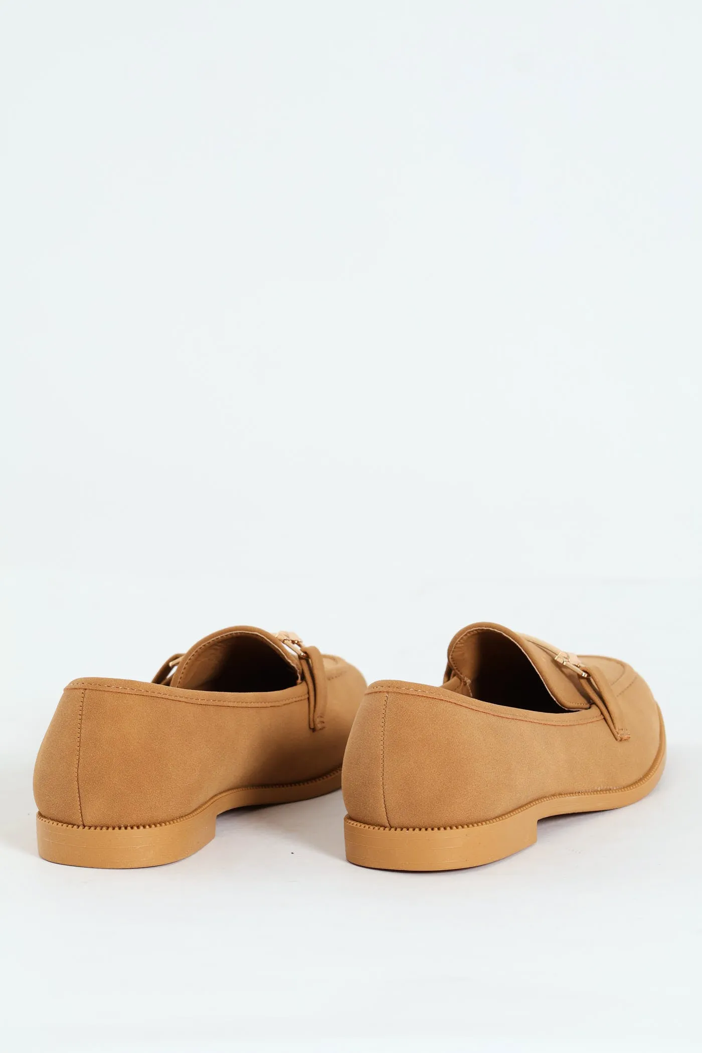 Bar Trim Suede Loafer - Camel