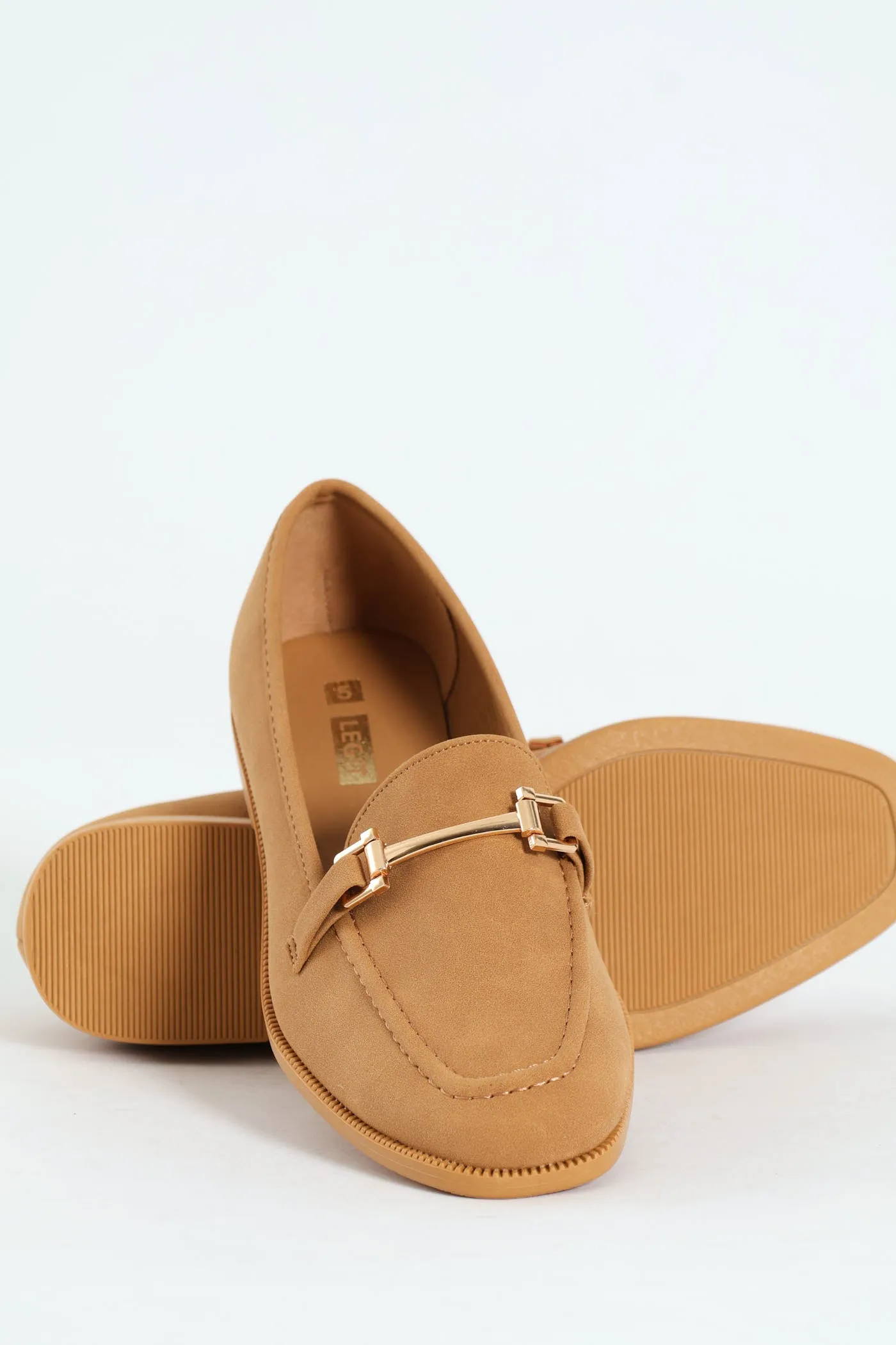 Bar Trim Suede Loafer - Camel
