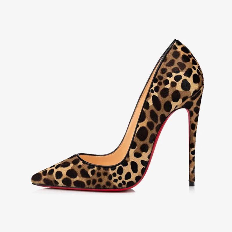 Beige and Brown Print Suede Pump