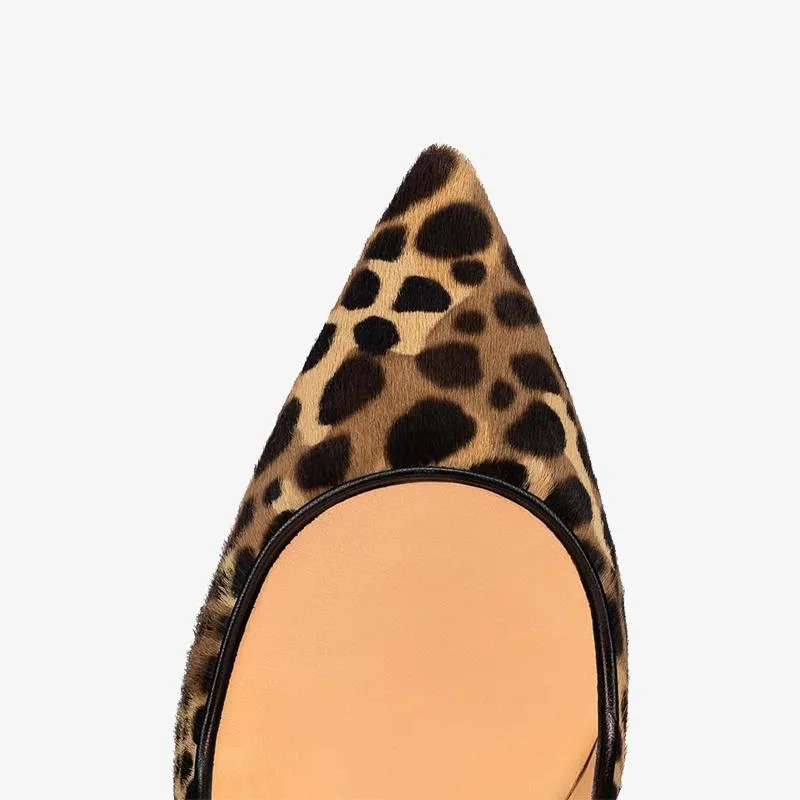 Beige and Brown Print Suede Pump