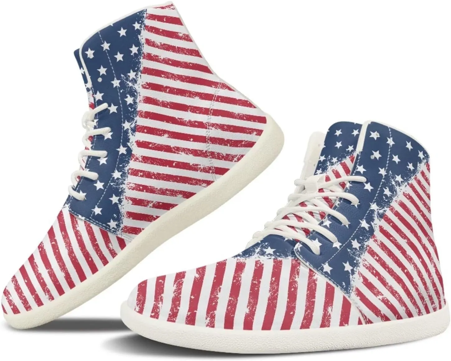 Belidome Women's High Tops Barefoot Shoes Slip On Casual Leather Boots Sneakers for Tennis