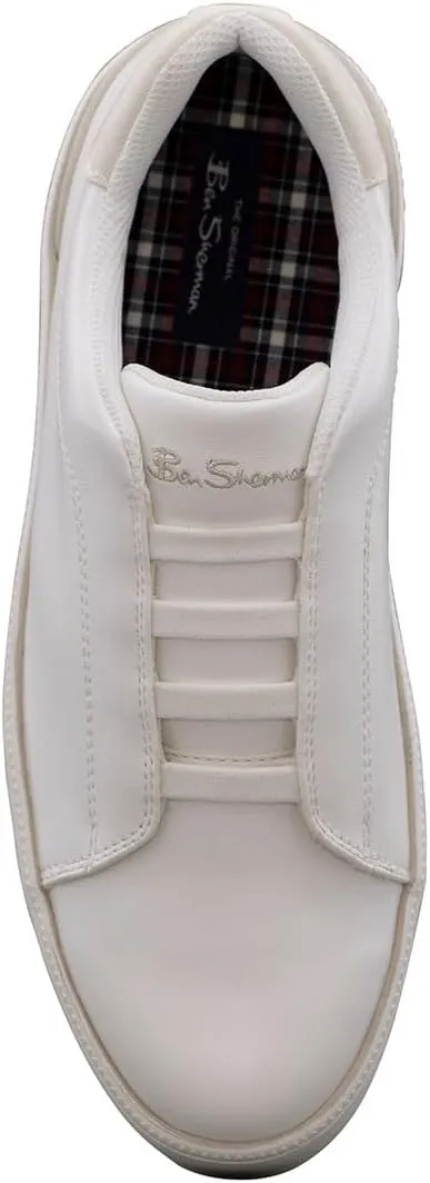 Ben Sherman Mens Hammond Slip On Sneakers Shoes Casual - White