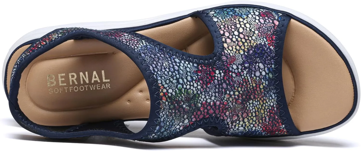 Bernal Women Walking Sandals Soft Comfortable Lightweight Sandals Non-slip Casual Open Toe Sport Sandals for Athletic Summer Beach Platform Sandal