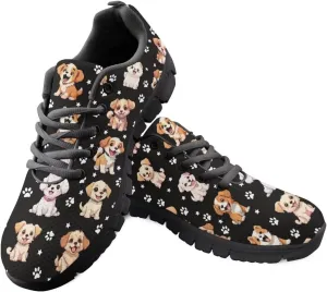 Bigcardesigns Womens Lightweight Athletic Fashion Sneaker Jogging Running Sports Shoes Colorful Floral Design