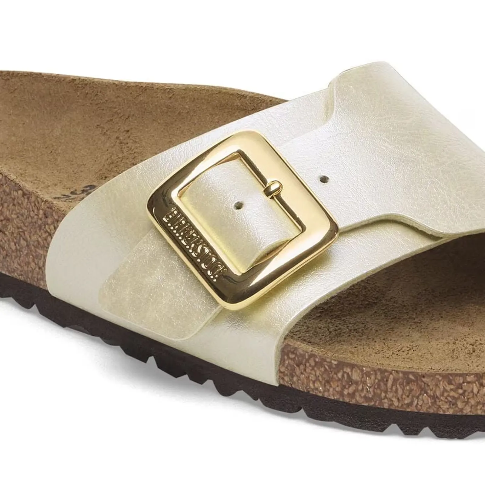 Birkenstock Catalina Luxe Buckle Narrow Slide Sandal (Women) - Graceful Pearl White