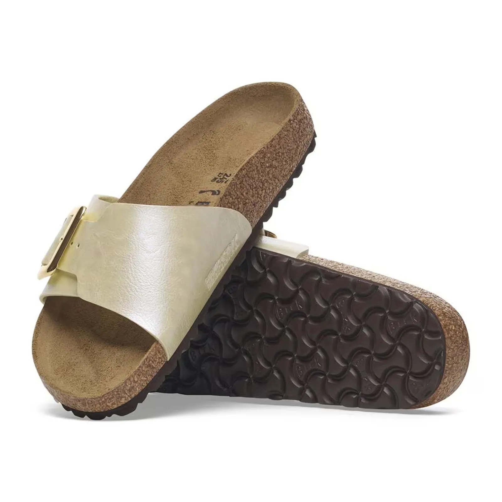 Birkenstock Catalina Luxe Buckle Narrow Slide Sandal (Women) - Graceful Pearl White