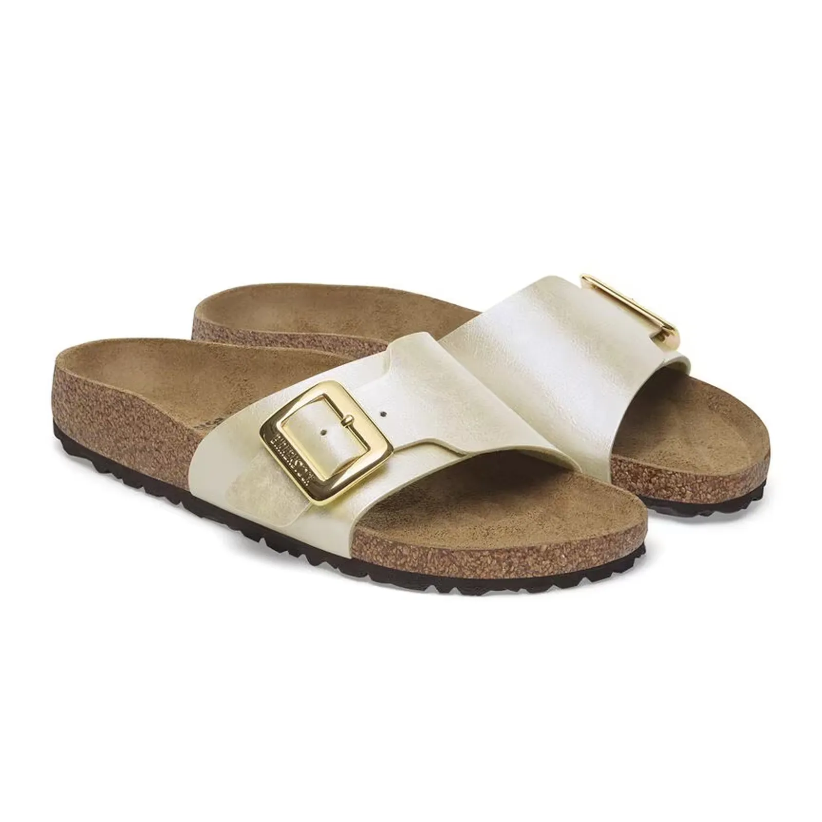 Birkenstock Catalina Luxe Buckle Narrow Slide Sandal (Women) - Graceful Pearl White