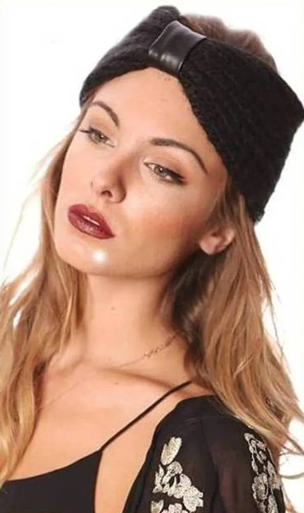 Black Leather Headwrap