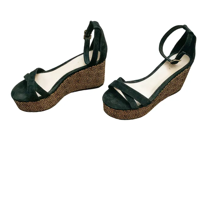 Black/Leopard Promotional Bella Cecelia Sandals International tracking New Buckle Wedge Platform York Ankle Strap