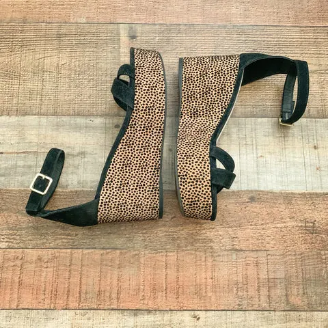 Black/Leopard Promotional Bella Cecelia Sandals International tracking New Buckle Wedge Platform York Ankle Strap