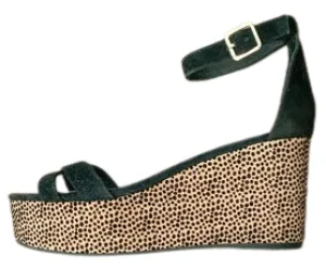 Black/Leopard Promotional Bella Cecelia Sandals International tracking New Buckle Wedge Platform York Ankle Strap