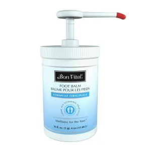 Bon Vital' - BVFB36Z Original Foot Balm for Dry Cracked Feet and Heels, Promotes Healthy Feet and Speeds Healing for Blisters and Abrasions on Heel, Increases Circualtion in Feet, 36 Oz Pump Jar