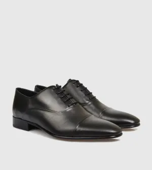 Brando Austin Mens Oxford Leather Shoe in Black
