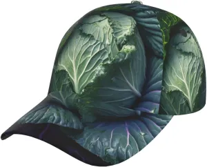 Bright Cabbage Baseball Cap Unisex Cotton Golf Dad Hat Adjustable Low Profile Visor Hats Style Headwear Black