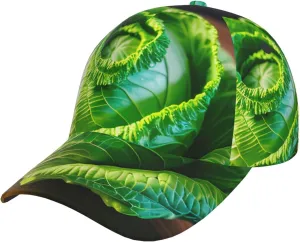 Bright Cabbage Print Adjustable Snapback Hat Baseball Cap Comfortable and Stylish for Men and Women Black
