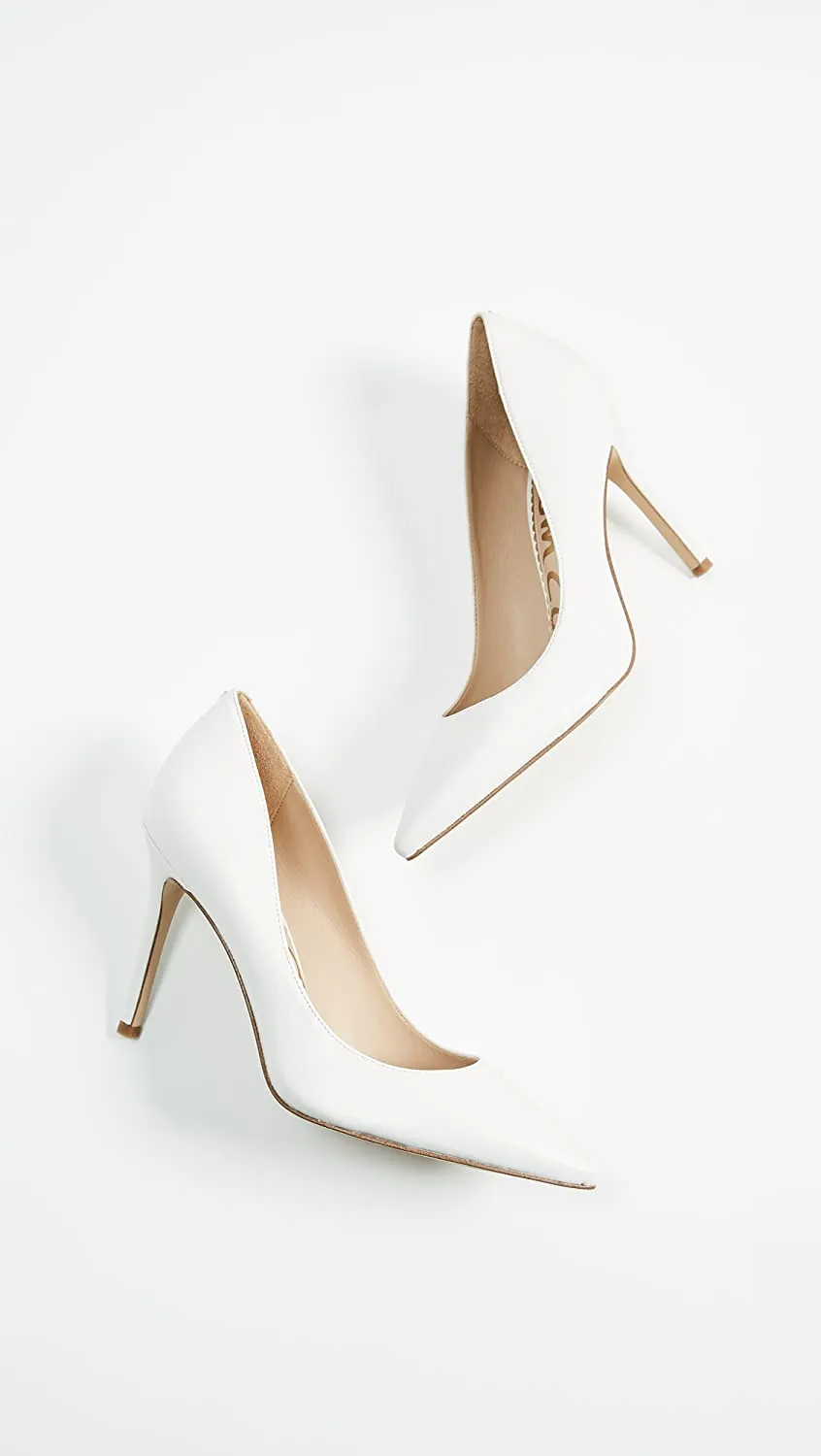 Bright On Edelman Pointed Fashion Pumps Hazel White Sam Stiletto Heel Toe Compliance-certified Slip Positive testimonials
