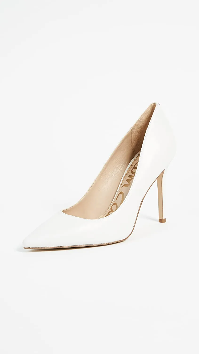Bright On Edelman Pointed Fashion Pumps Hazel White Sam Stiletto Heel Toe Compliance-certified Slip Positive testimonials