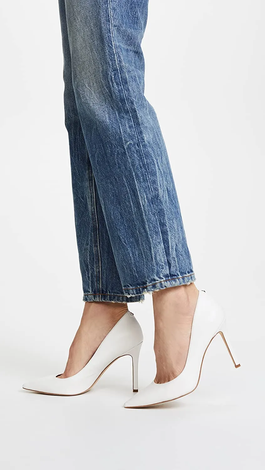 Bright On Edelman Pointed Fashion Pumps Hazel White Sam Stiletto Heel Toe Compliance-certified Slip Positive testimonials