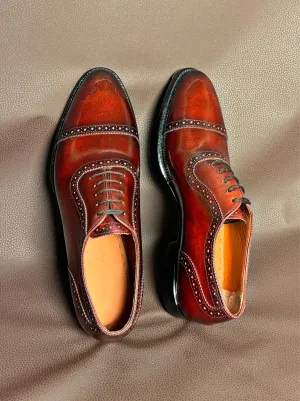 Burgundy cap toe oxford