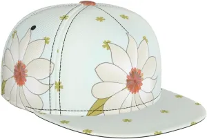 Camellia in Bloom Outdoor Sports Baseball Cap, Daily Sports Adjustable Fashionable Flat Brim hat, Unisex Four-Season Outdoor Sports Cap, Black