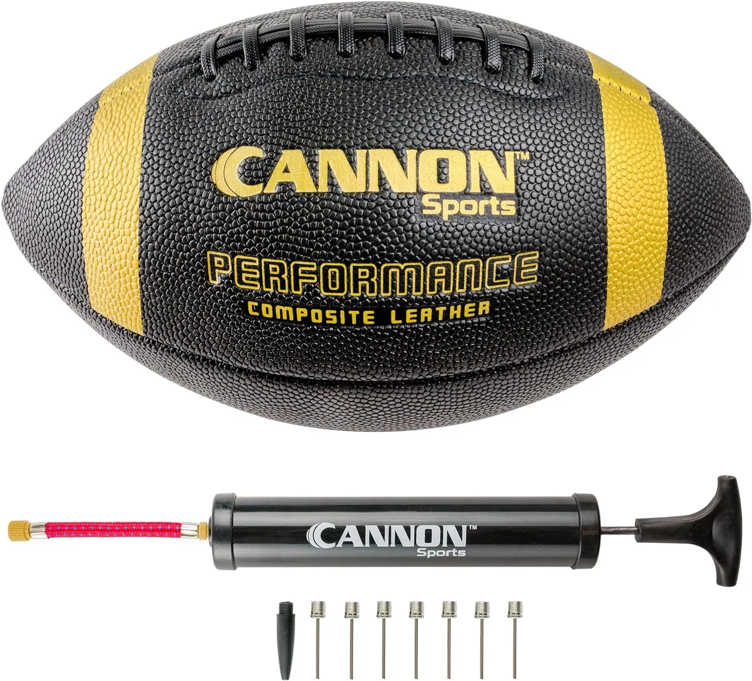 Cannon Sports Official Size Football - Composite Leather Football with Extra Grip & Durable Construction for All-Weather Play – Regulation Football with Pump