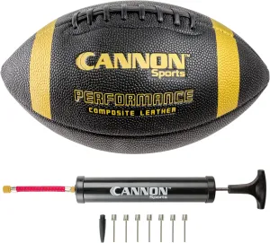 Cannon Sports Official Size Football - Composite Leather Football with Extra Grip & Durable Construction for All-Weather Play – Regulation Football with Pump