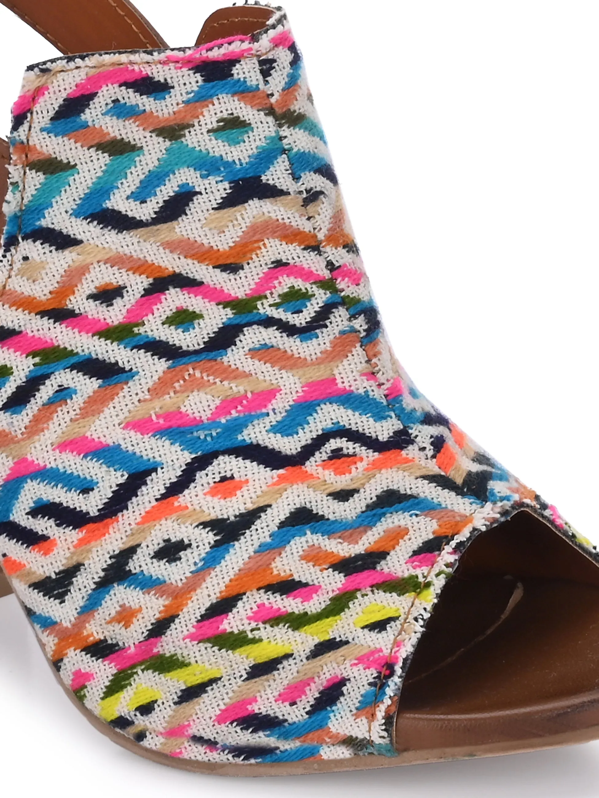 CARLO ROMANO MULTI COLOR TEXTILE SANDAL FOR WOMEN