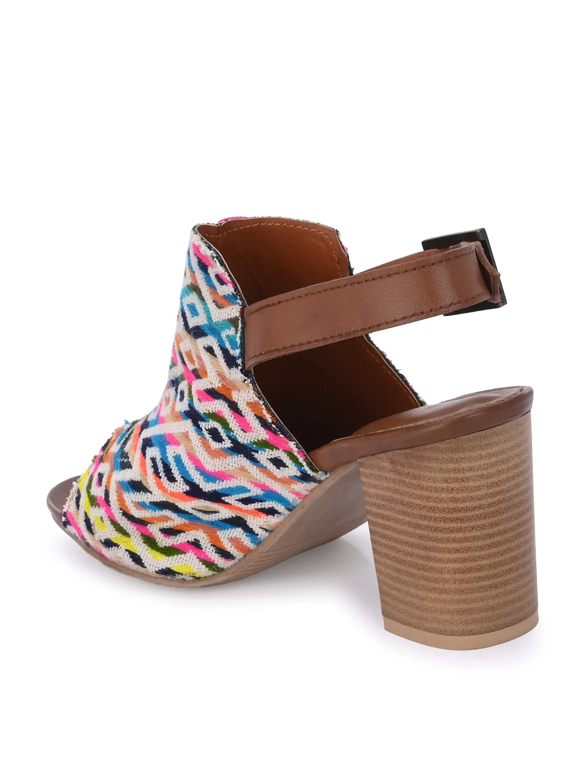 CARLO ROMANO MULTI COLOR TEXTILE SANDAL FOR WOMEN