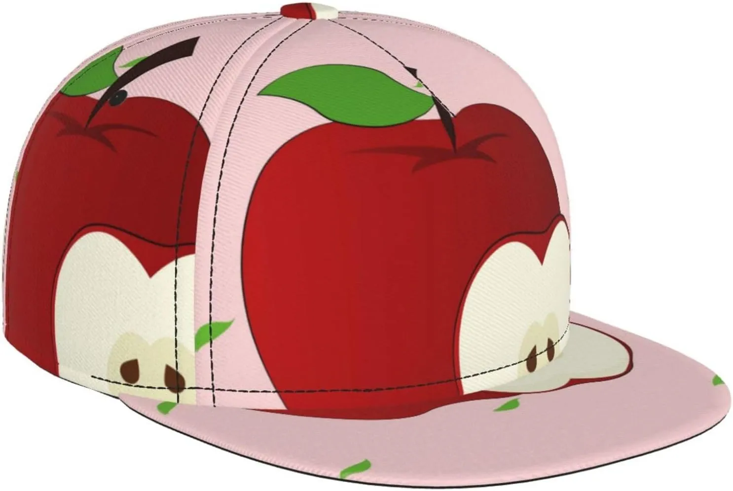 Cartoon Red Fruit Outdoor Sports Baseball Cap, Daily Sports Adjustable Fashionable Flat Brim hat, Unisex Four-Season Outdoor Sports Cap,