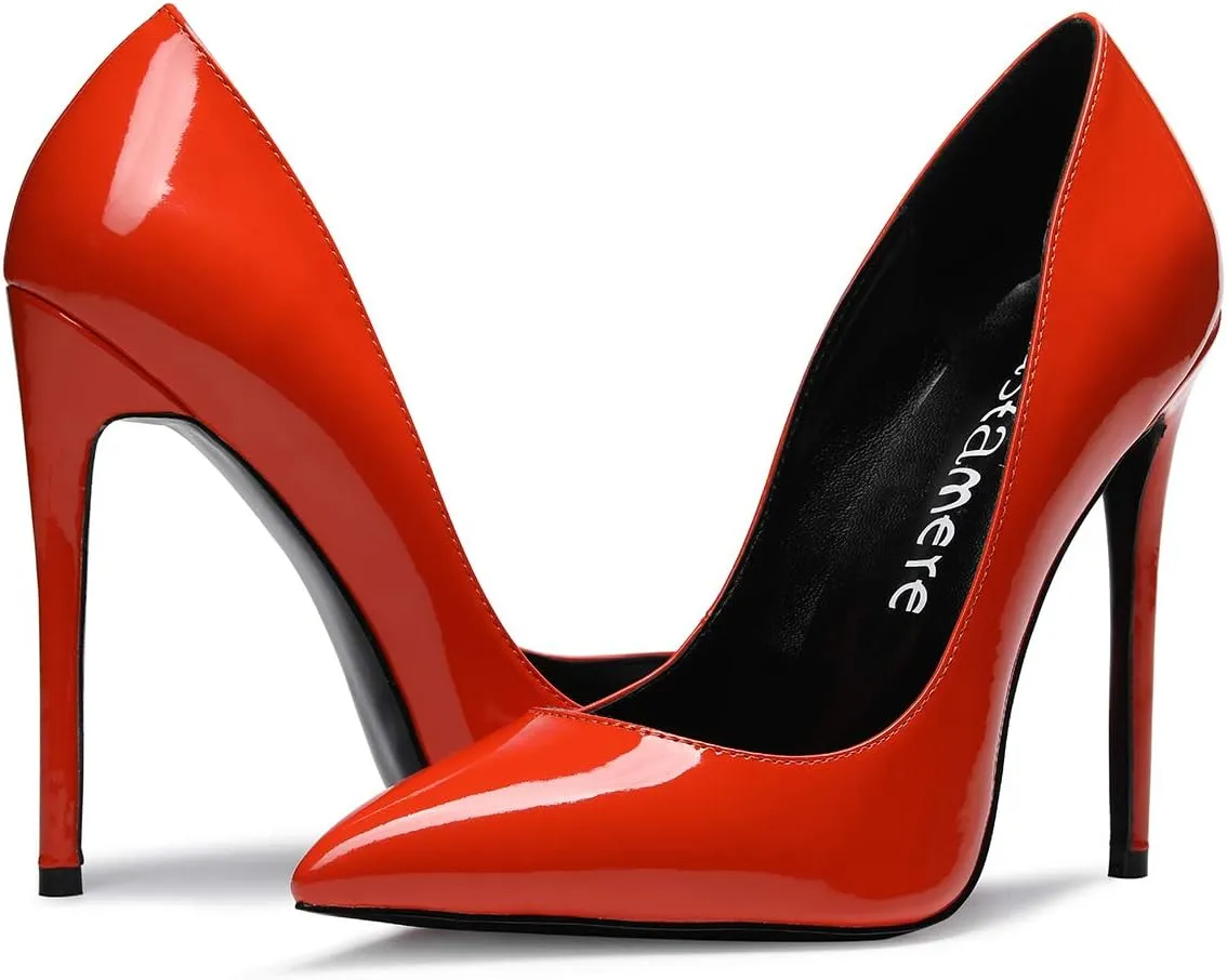 Castamere Womens High Heel Pumps Slip-on Pointy-Toe Elegant Stilettos Comfort Sexy Heel Shoes 4.7Inch Heels Black Lining