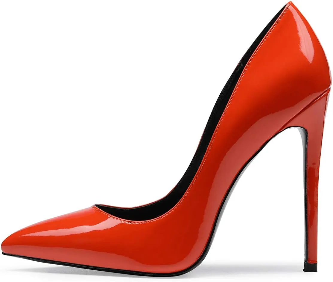 Castamere Womens High Heel Pumps Slip-on Pointy-Toe Elegant Stilettos Comfort Sexy Heel Shoes 4.7Inch Heels Black Lining