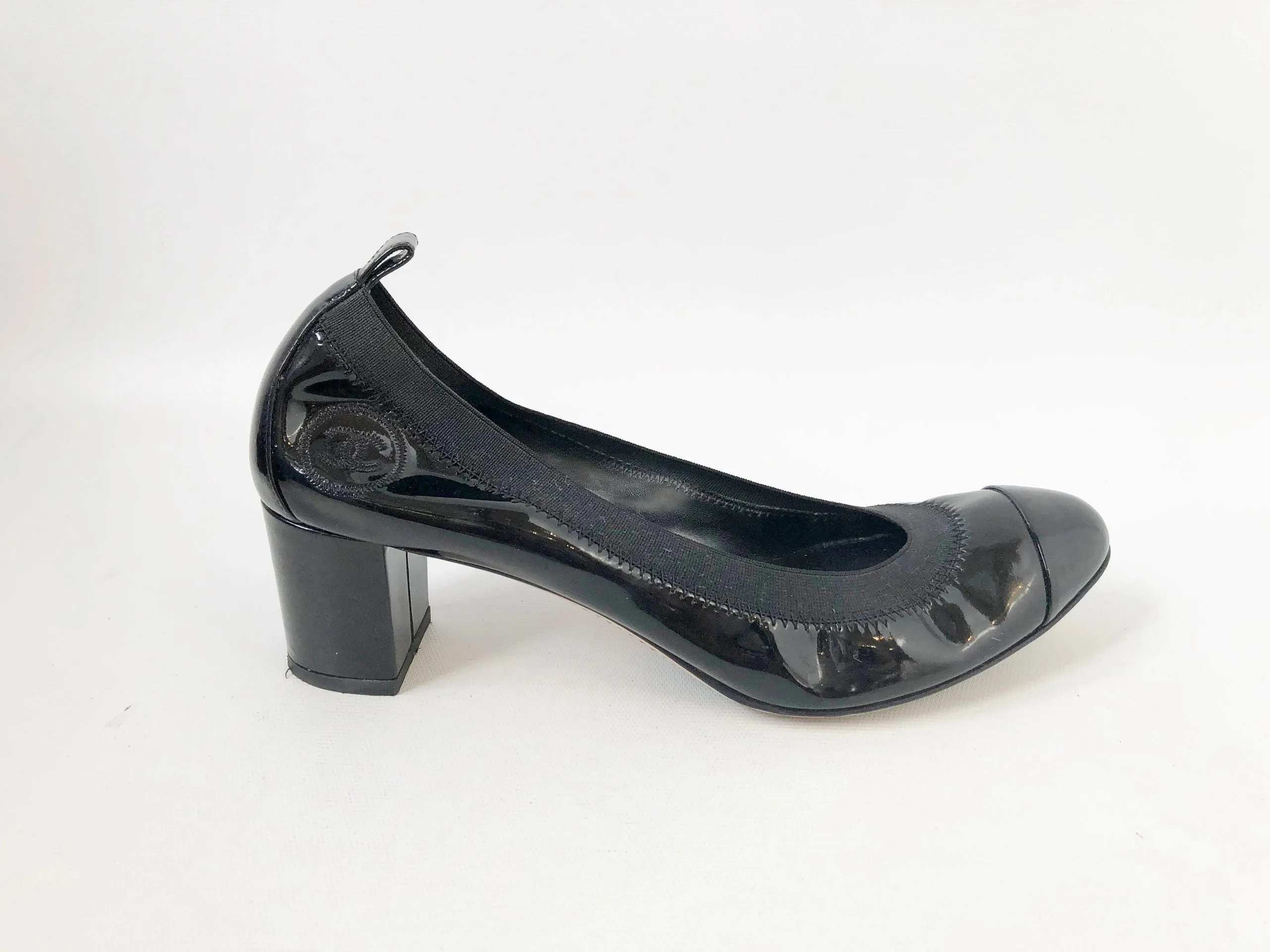 Chanel Patent Leather Mid-Heel Pump Size 39 It (9 Us)