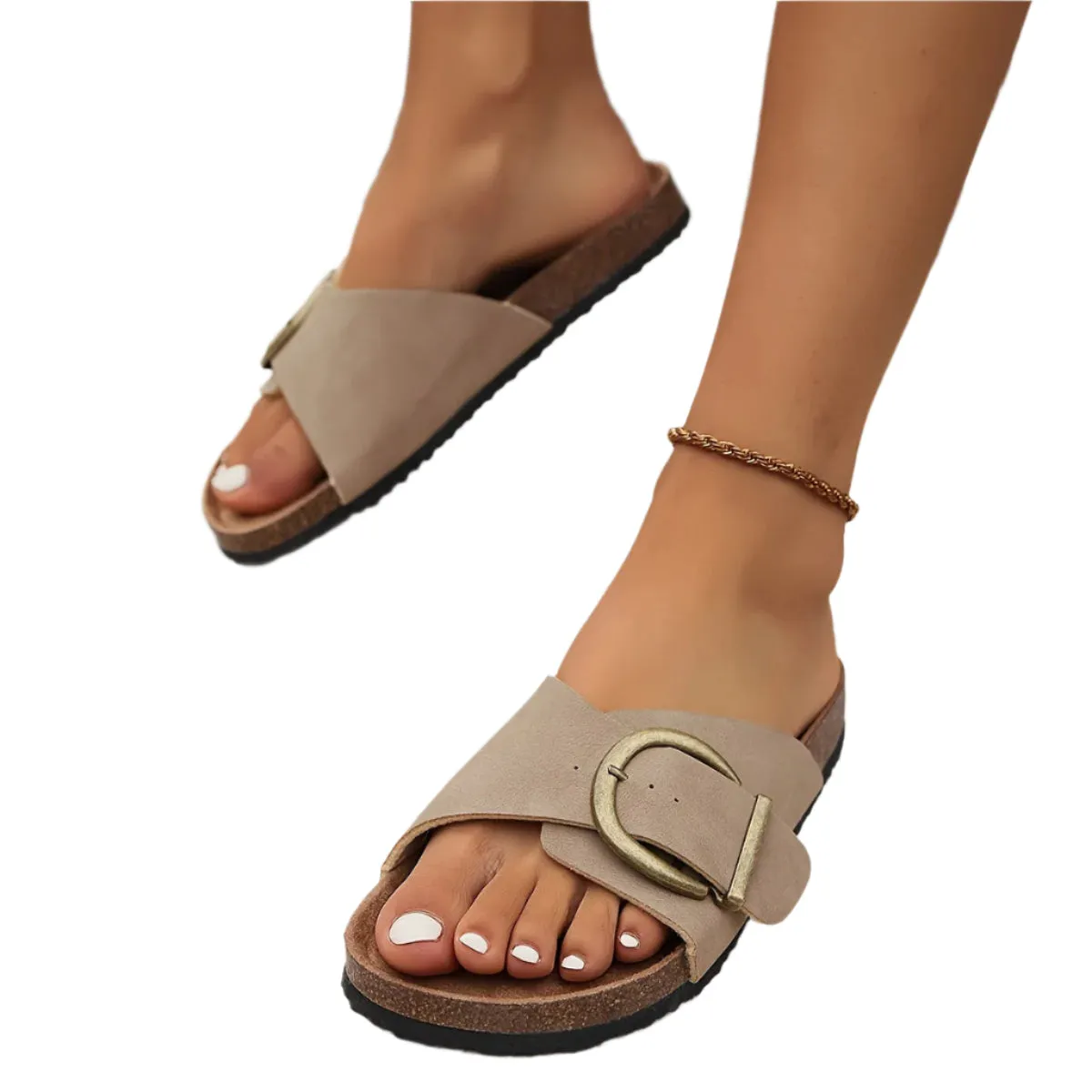 Charlotte - Platform sandals for women with decorative buckle