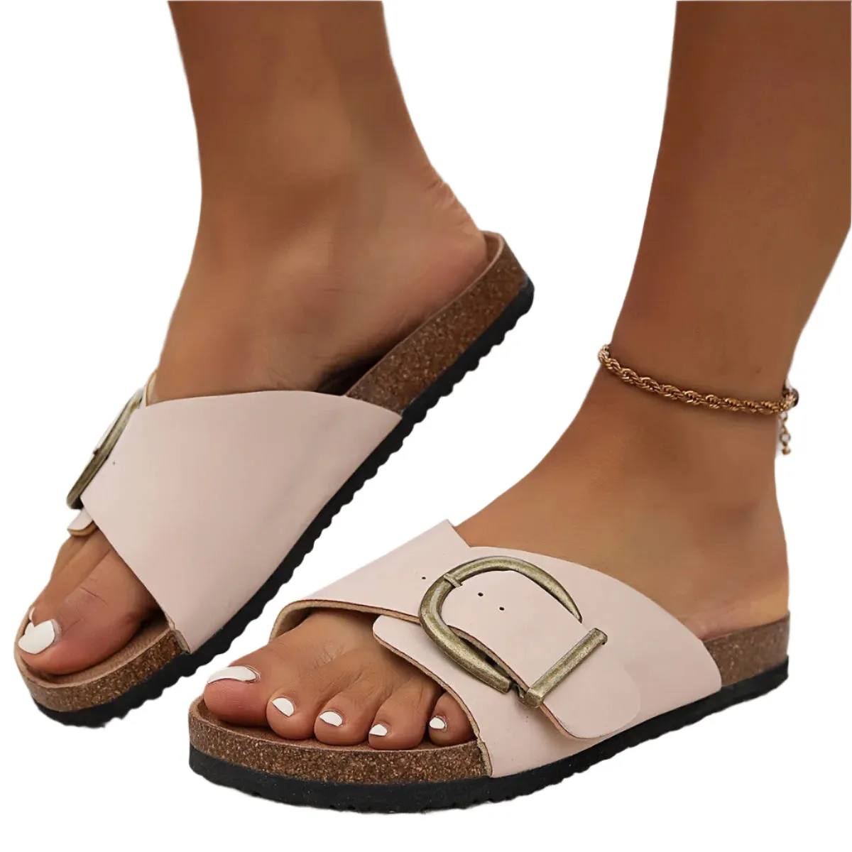 Charlotte - Platform sandals for women with decorative buckle