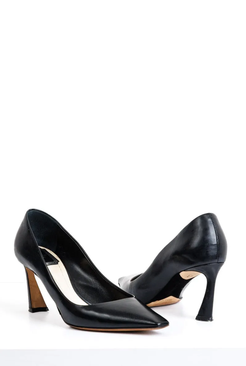 CHRISTIAN DIOR Black Leather Songe Pump Heels