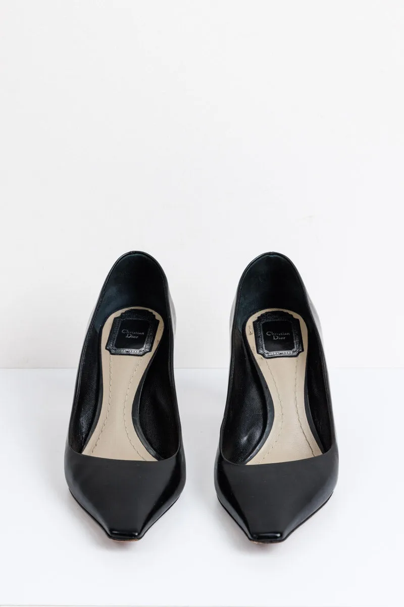 CHRISTIAN DIOR Black Leather Songe Pump Heels