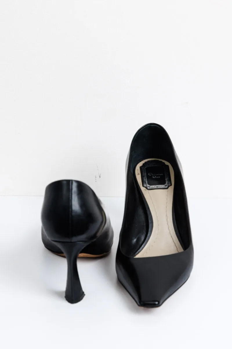 CHRISTIAN DIOR Black Leather Songe Pump Heels