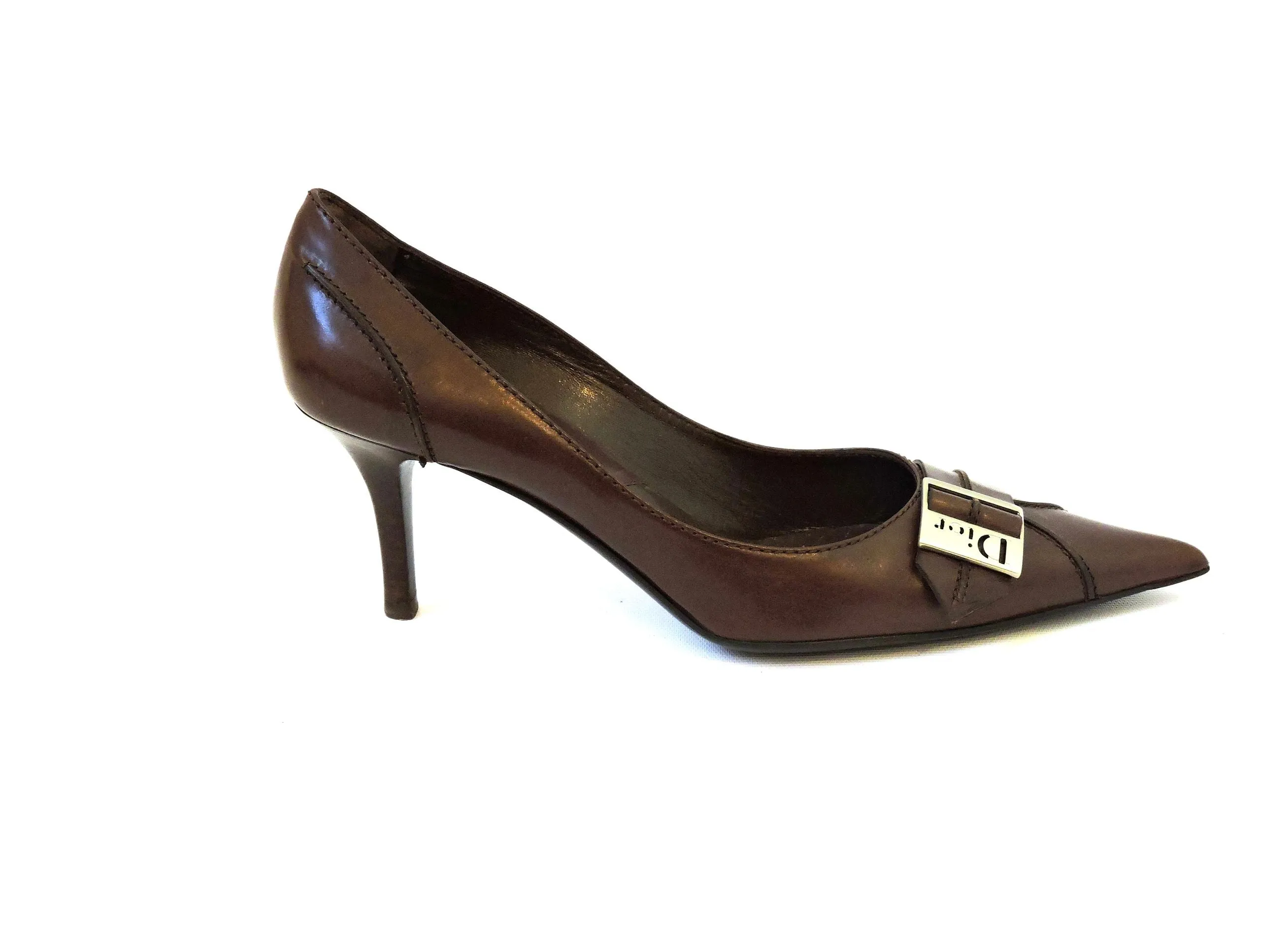 Christian Dior Buckle Pump Size 37.5 It (7.5 Us)