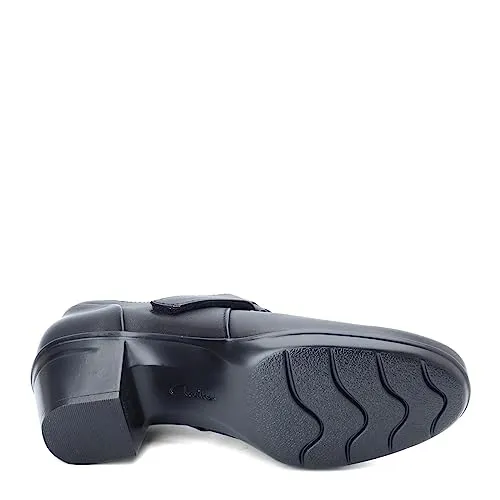 Clarks Emslie Lulin Pump, Black Leather, 8.5 Wide