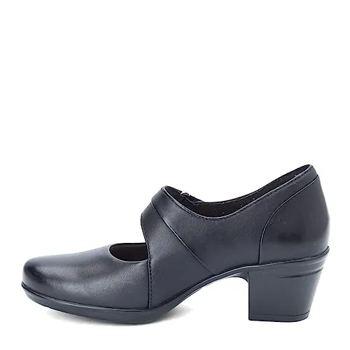Clarks Emslie Lulin Pump, Black Leather, 8.5 Wide